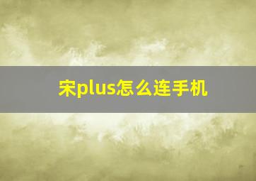 宋plus怎么连手机