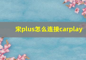 宋plus怎么连接carplay