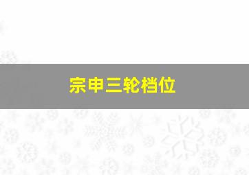 宗申三轮档位