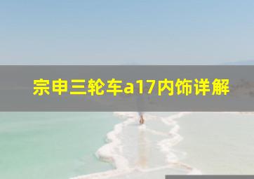 宗申三轮车a17内饰详解