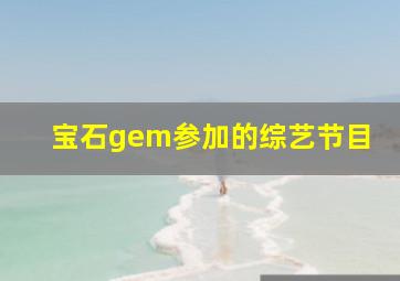 宝石gem参加的综艺节目