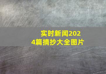 实时新闻2024篇摘抄大全图片