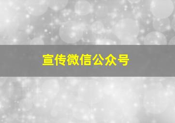 宣传微信公众号