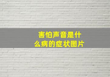 害怕声音是什么病的症状图片