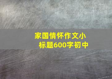 家国情怀作文小标题600字初中