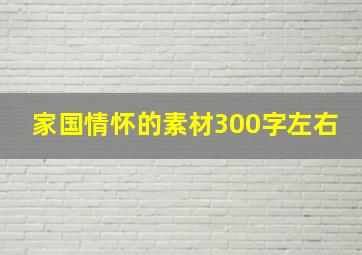 家国情怀的素材300字左右