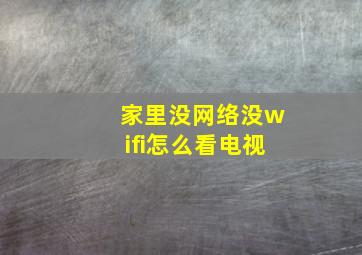 家里没网络没wifi怎么看电视