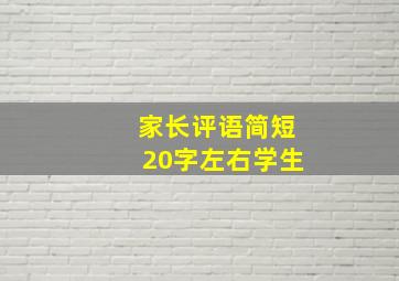 家长评语简短20字左右学生