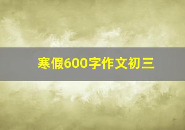 寒假600字作文初三