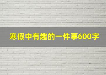 寒假中有趣的一件事600字