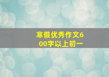 寒假优秀作文600字以上初一