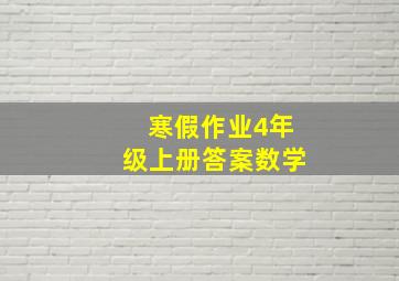 寒假作业4年级上册答案数学