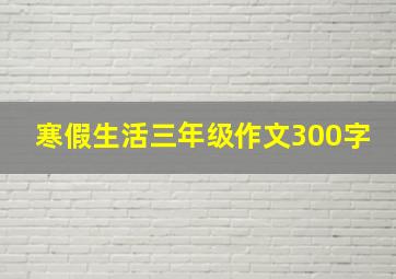 寒假生活三年级作文300字