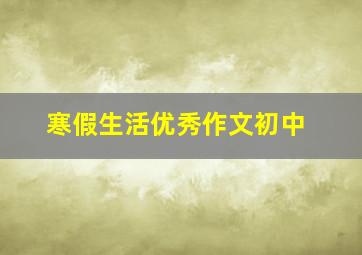 寒假生活优秀作文初中