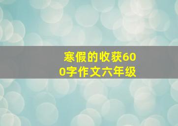 寒假的收获600字作文六年级