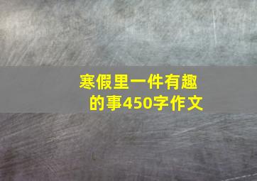 寒假里一件有趣的事450字作文