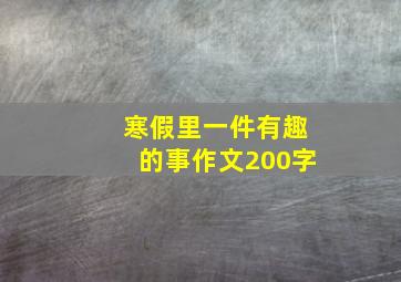 寒假里一件有趣的事作文200字