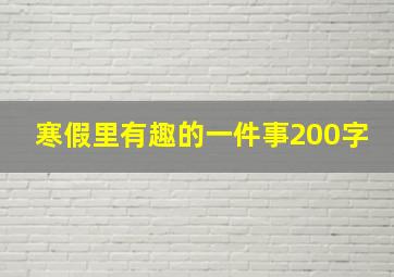 寒假里有趣的一件事200字