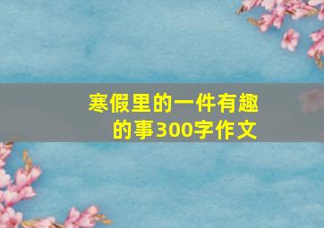 寒假里的一件有趣的事300字作文