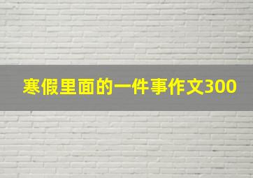 寒假里面的一件事作文300