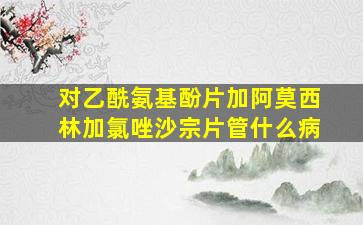 对乙酰氨基酚片加阿莫西林加氯唑沙宗片管什么病