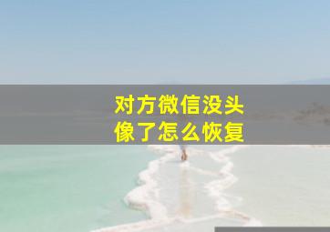 对方微信没头像了怎么恢复