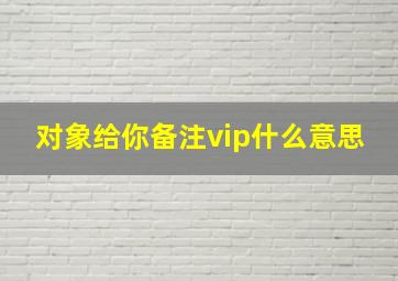 对象给你备注vip什么意思