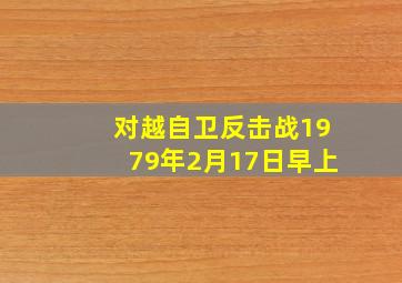 对越自卫反击战1979年2月17日早上