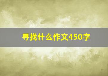 寻找什么作文450字