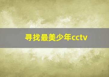 寻找最美少年cctv