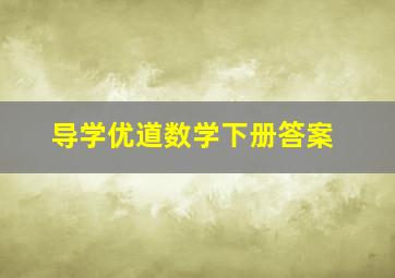 导学优道数学下册答案