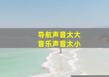 导航声音太大音乐声音太小