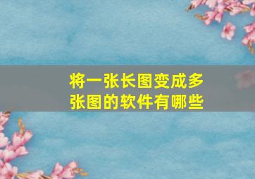 将一张长图变成多张图的软件有哪些