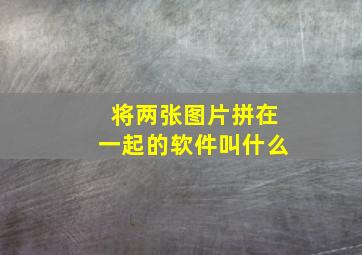 将两张图片拼在一起的软件叫什么