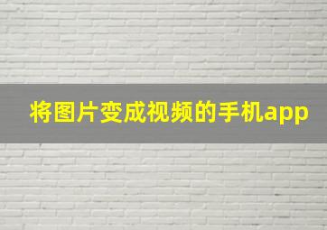 将图片变成视频的手机app