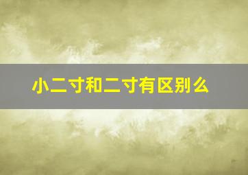 小二寸和二寸有区别么