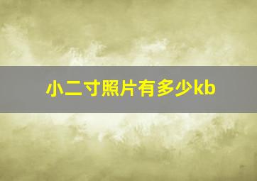 小二寸照片有多少kb