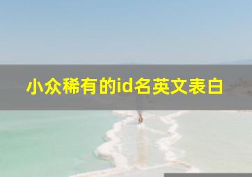 小众稀有的id名英文表白