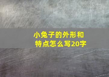 小兔子的外形和特点怎么写20字