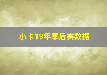 小卡19年季后赛数据