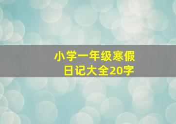 小学一年级寒假日记大全20字