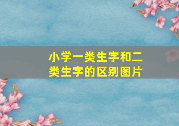 小学一类生字和二类生字的区别图片