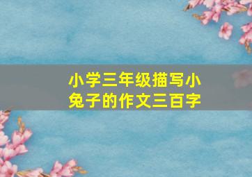 小学三年级描写小兔子的作文三百字