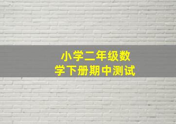 小学二年级数学下册期中测试