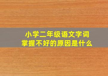 小学二年级语文字词掌握不好的原因是什么