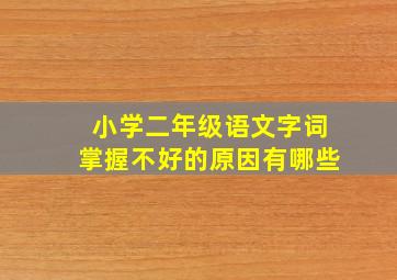 小学二年级语文字词掌握不好的原因有哪些