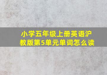 小学五年级上册英语沪教版第5单元单词怎么读