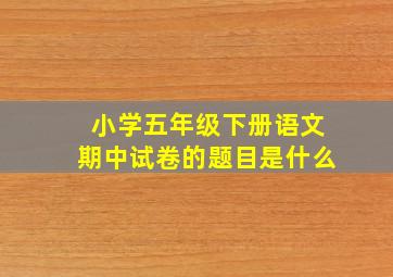 小学五年级下册语文期中试卷的题目是什么