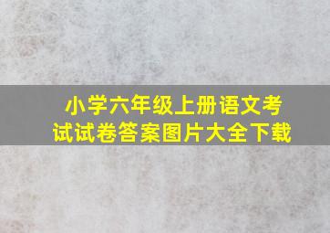 小学六年级上册语文考试试卷答案图片大全下载