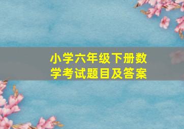 小学六年级下册数学考试题目及答案